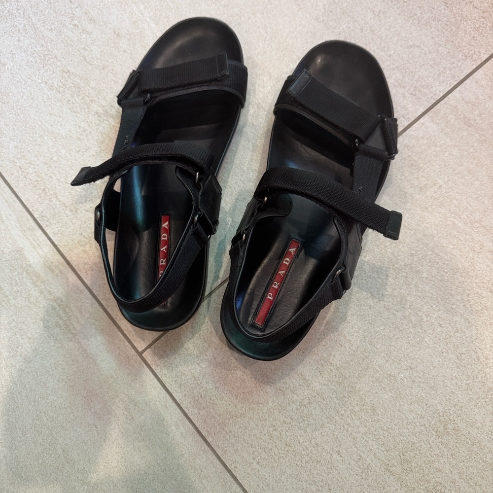 Prada Black Men's Strappy Sandals - Picture 2 of 9